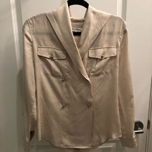 MaxMara Cream Double-Breasted Blouse